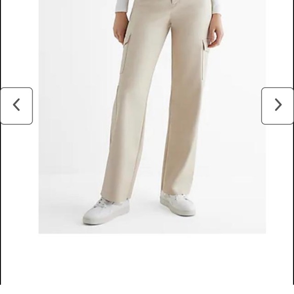 Express High Waisted Faux Leather Wide Leg Cargo Pants - Super soft - 6 - Picture 1 of 8